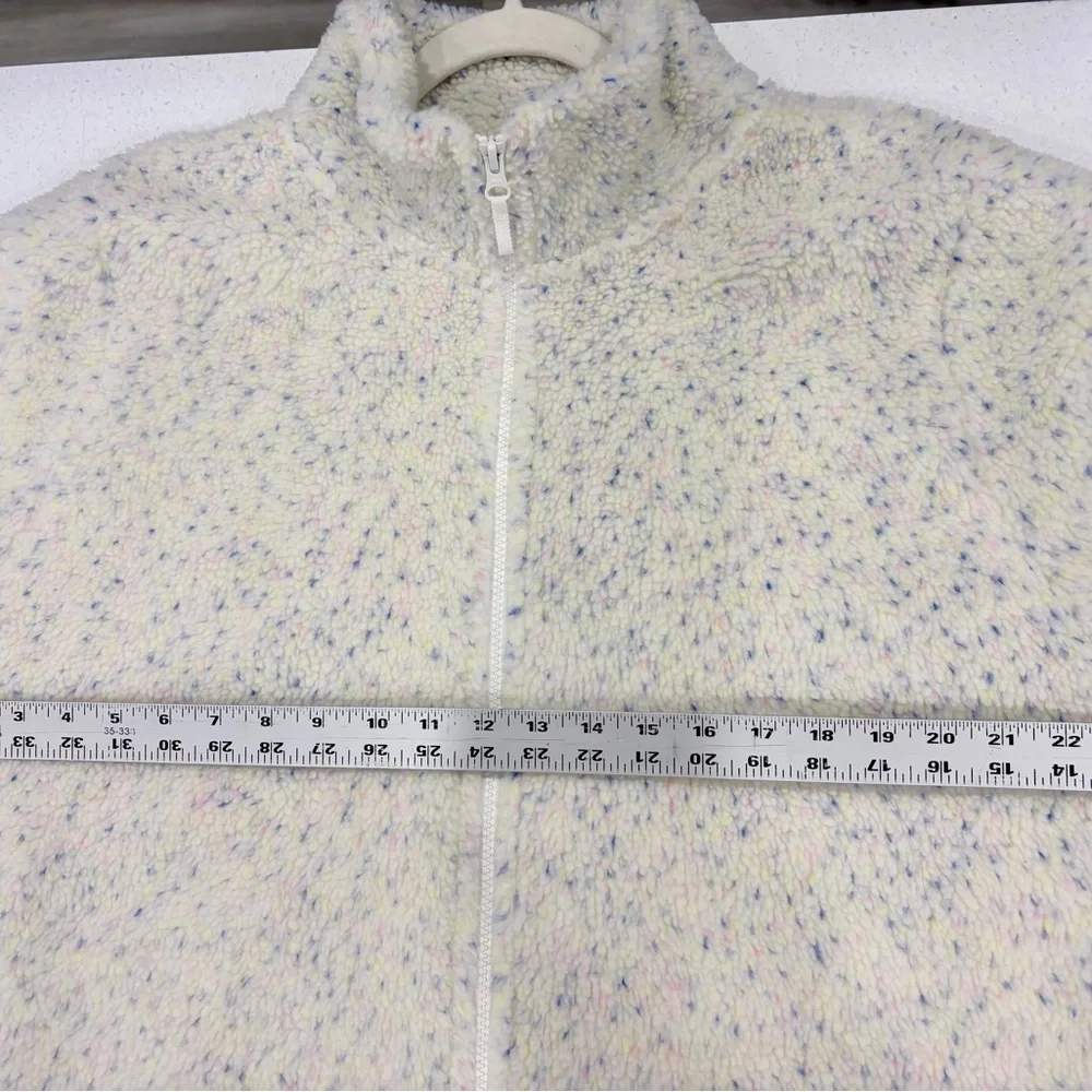 J. Crew Womens Confetti Flecked Cozy Sherpa Zip Jacket Coat XL B#1